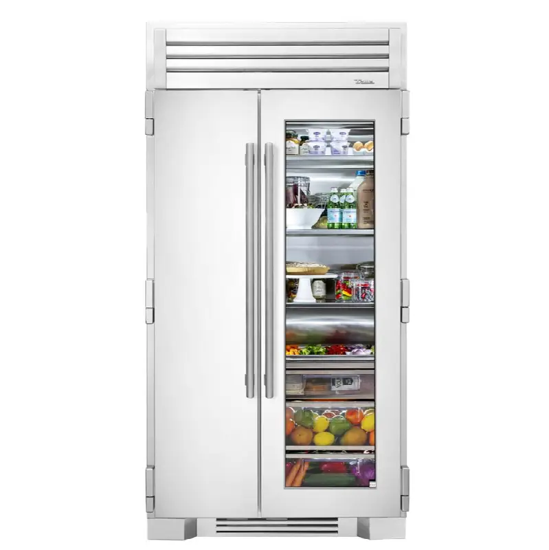 42Inch Side By Side Refrigerator/Freezer - Stainless Steel - Stainless Glass Door - Integrated Ice