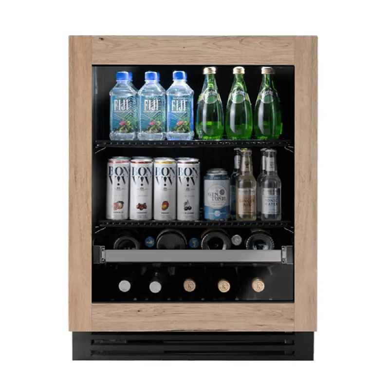 Overlay Panel Ready/Glass - 2 Black Wire Shelves, 1 Wine & Floor Cradle - Hinge Right (Rg) - Build To Order