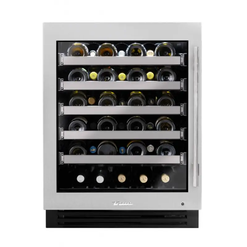 Stainless Glass - 5 Pullout Wine & 1 Floor Cradle - Hinge Left (Lg) - Build To Order