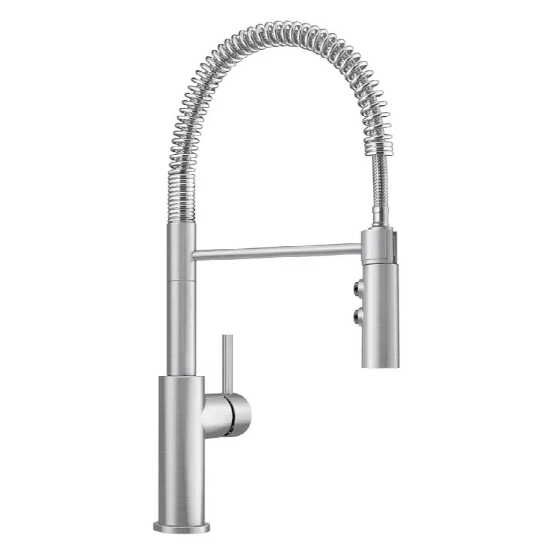 Catris Semi-Pro Pull-Down Dual-Spray Kitchen Faucet - PVD Steel