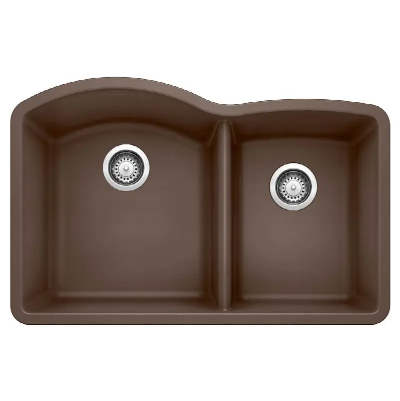 Diamond Silgranit 32" 60/40 Double Bowl Undermount Kitchen Sink