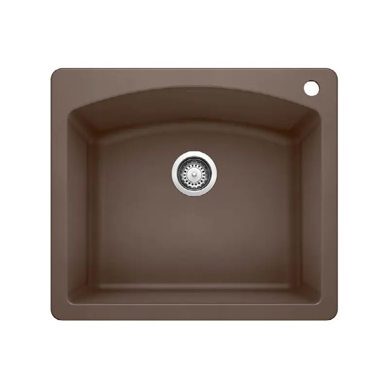 Diamond Silgranit 25" Single Bowl Dual Mount Kitchen Sink