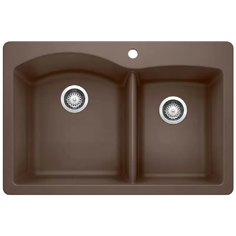 Diamond Silgranit 33" 60/40 Double Bowl Dual Mount Kitchen Sink