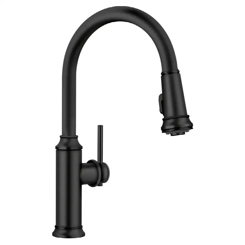 Empressa High Arc Pull-Down Dual-Spray Kitchen Faucet - Matte Black