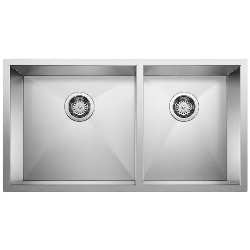 Quatrus R0 33" 60/40 Double Bowl Undermount Stainless Kitchen Sink