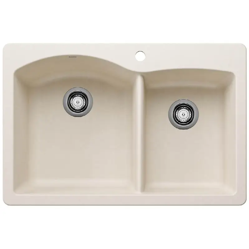 Diamond Silgranit 33" 60/40 Double Bowl Dual Mount Kitchen Sink