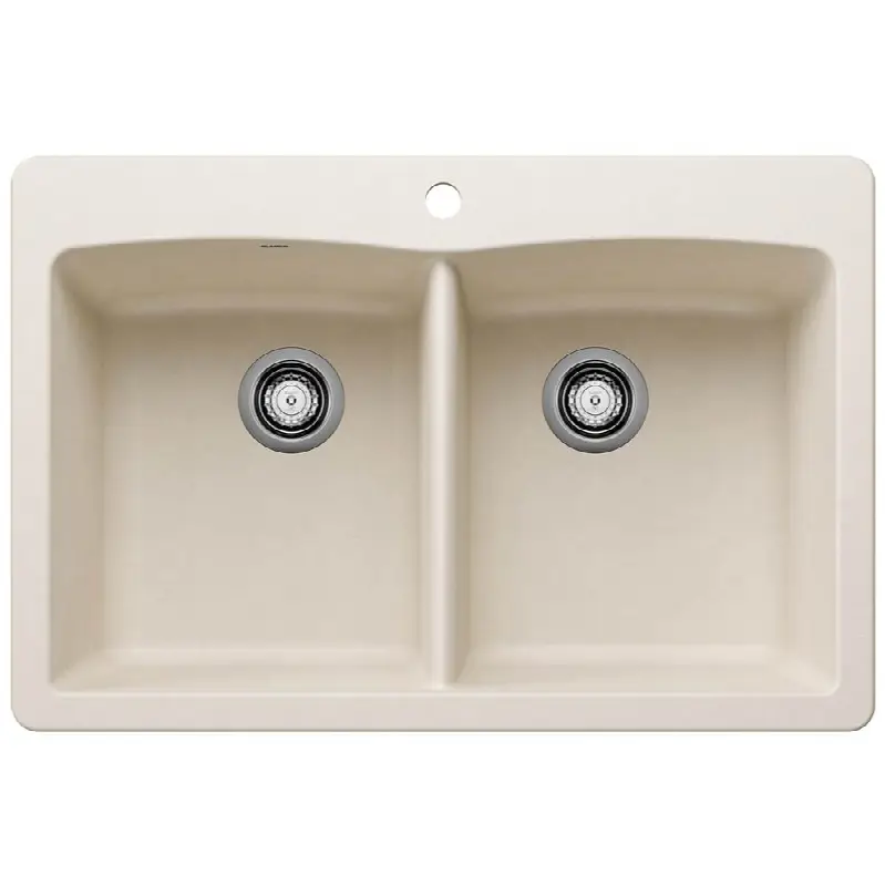 Diamond Silgranit 33" 50/50 Double Bowl Dual Mount Kitchen Sink