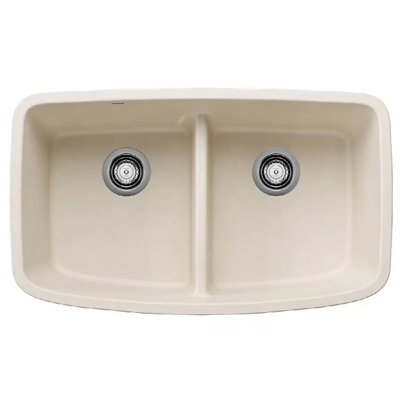 Valea Silgranit 32" 50/50 Double Bowl Undermount Kitchen Sink with Low Divide
