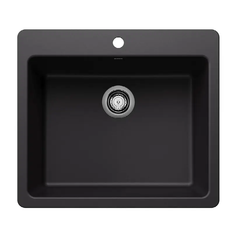 Liven Silgranit 25" Single Bowl Dual Mount Kitchen Sink