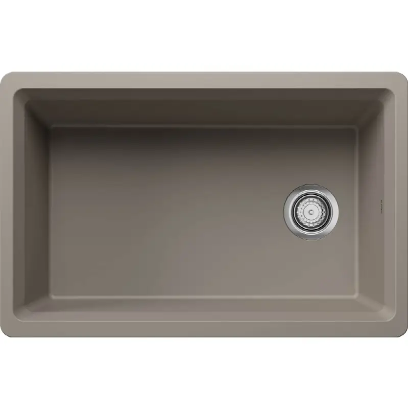 Inteos Silgranit 30" Single Bowl Reversible Undermount Workstation Kitchen Sink - Truffle