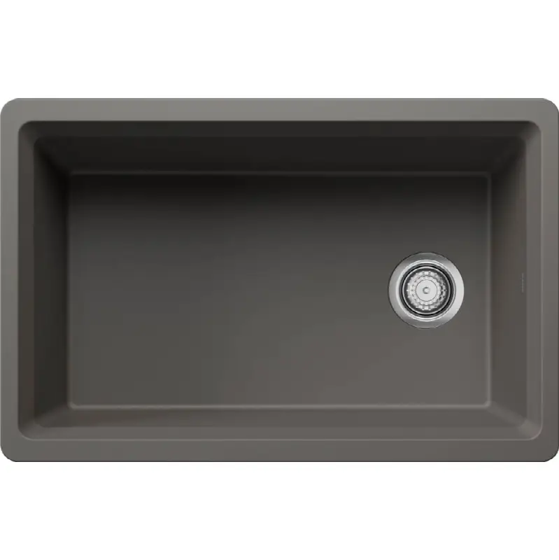Inteos Silgranit 30" Single Bowl Reversible Undermount Workstation Kitchen Sink - Volcano Gray