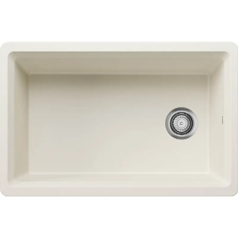Inteos Silgranit 30" Single Bowl Reversible Undermount Workstation Kitchen Sink - Soft White