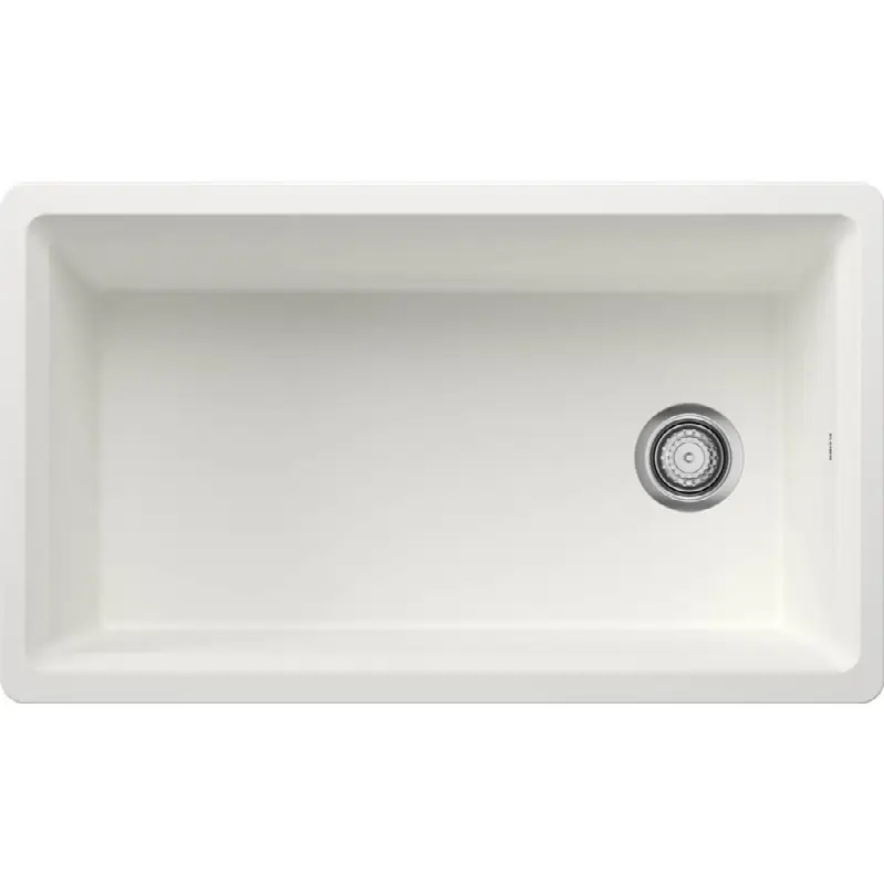 Inteos Silgranit 33" Single Bowl Reversible Undermount Workstation Kitchen Sink - White