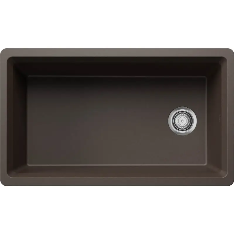 Inteos Silgranit 33" Single Bowl Reversible Undermount Workstation Kitchen Sink - Café
