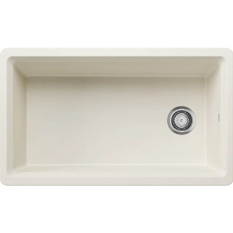 Inteos Silgranit 33" Single Bowl Reversible Undermount Workstation Kitchen Sink - Soft White