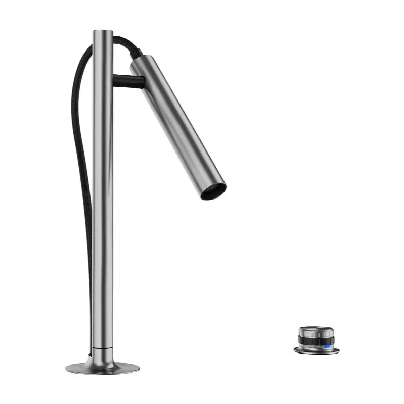 Luneoo Pull-Down Dual-Spray Kitchen Faucet with Push Button Activation - Brushed Stainless Steel