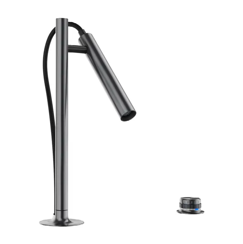 Luneoo Pull-Down Dual-Spray Kitchen Faucet with Push Button Activation - Satin Dark Steel