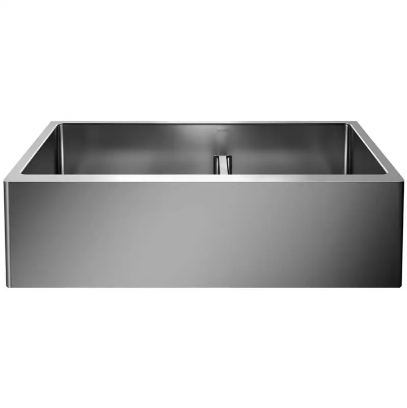 Quatrus R15 33" 60/40 Double Bowl Apron-Front Stainless Steel Farmhouse Sink with Low Divide