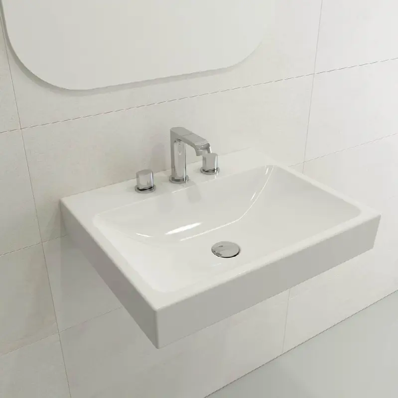 Scala Arch Wall-Mounted Sink Fireclay 23.75 in. 3-Hole