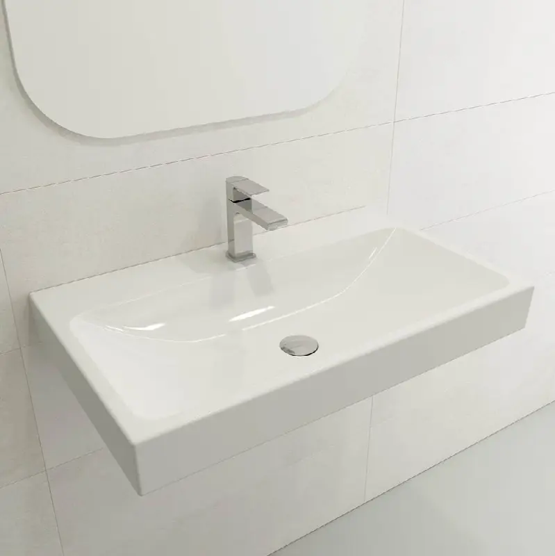 Scala Arch Wall-Mounted Sink Fireclay 32 in. 1-Hole