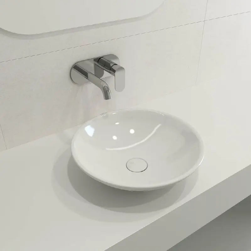 Venezia Vessel Fireclay 15.75 in. with Matching Drain Cover
