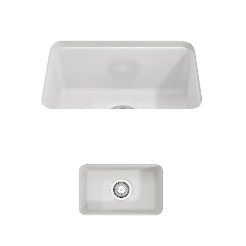 Sotto Dual-mount Fireclay 12 in. Single Bowl Bar Sink with Strainer