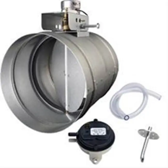 6" universal automatic make-up air damper with pressure sensor kit