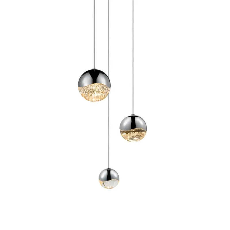 3-Light Round Assorted LED Pendant