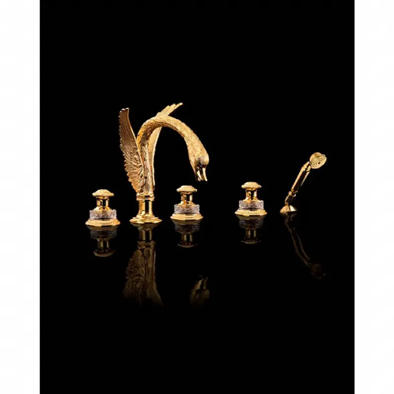 5-Hole Bathtub Mixer With Diverter And Hand Shower