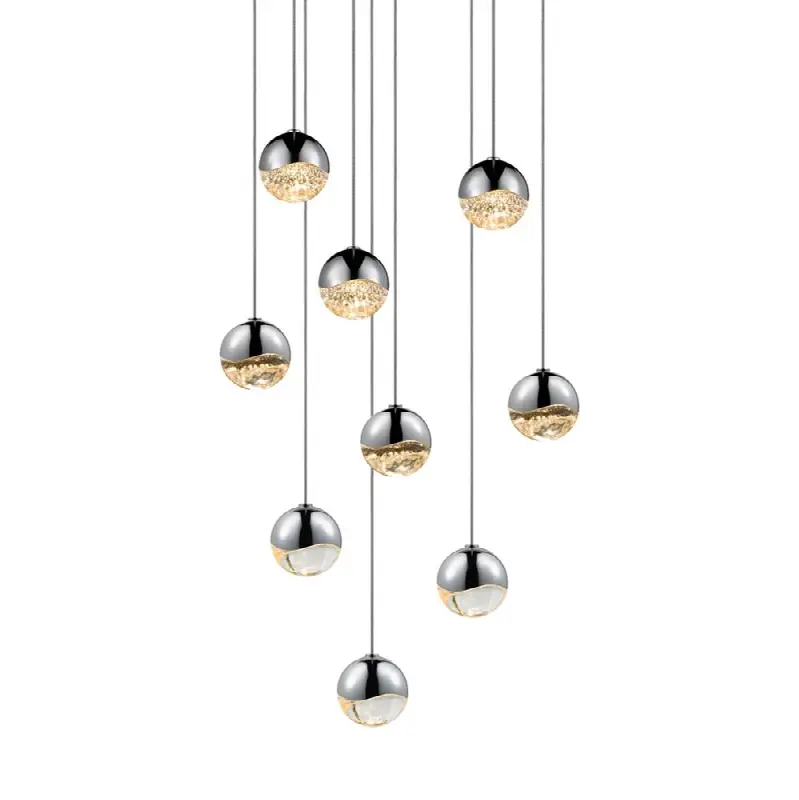 9-Light Round Small LED Pendant