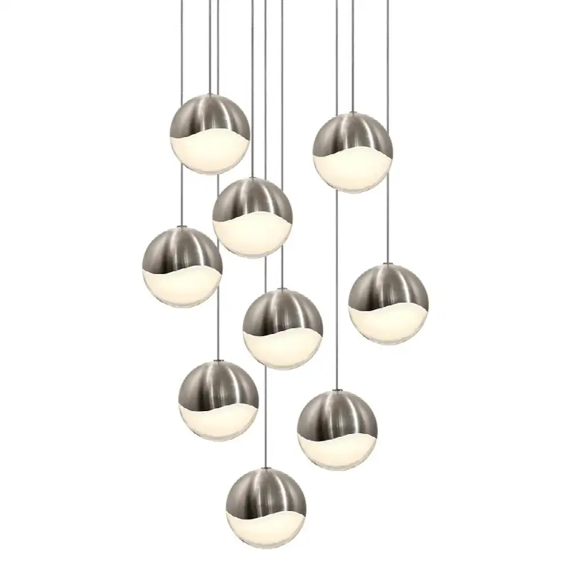 9-Light Round Large LED Pendant