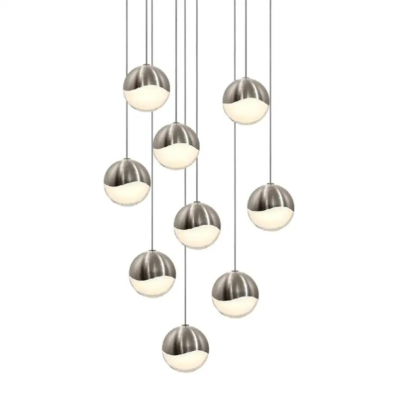 9-Light Round Medium LED Pendant