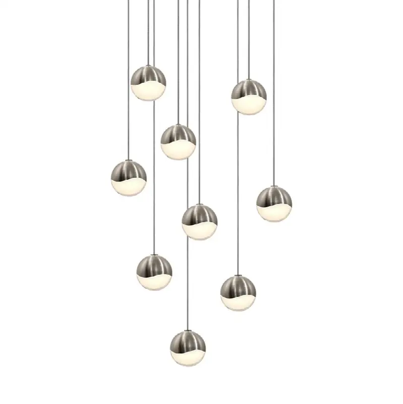 9-Light Round Small LED Pendant