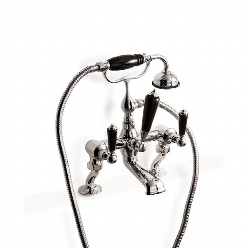 Black Dandy - Bath And Shower Mixer - Deck Mounted With Hose And Handset - Antique Copper