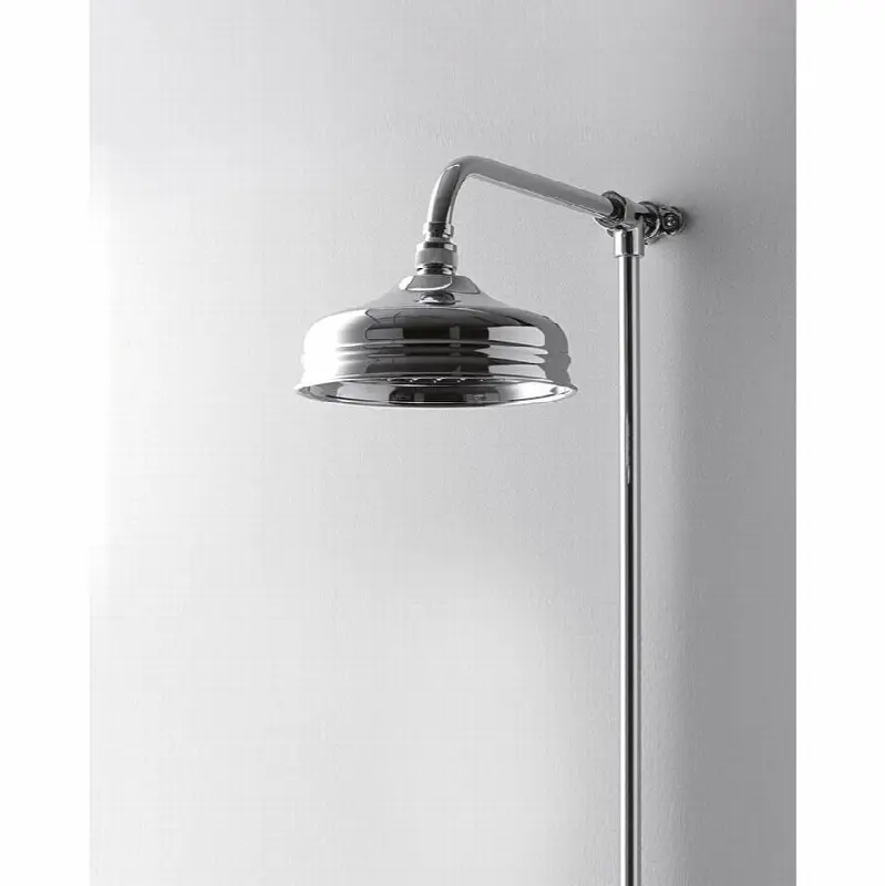 External Fixed Tube And Shower Rose (13 Cm) - Satin Nickel