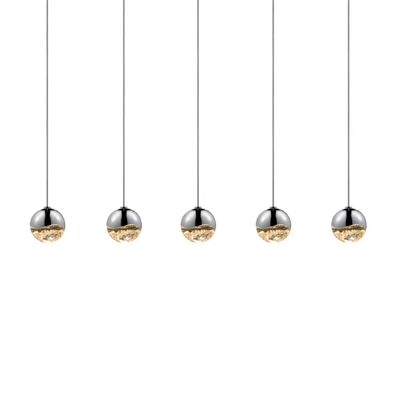 5-Light Rectangle Small LED Pendant