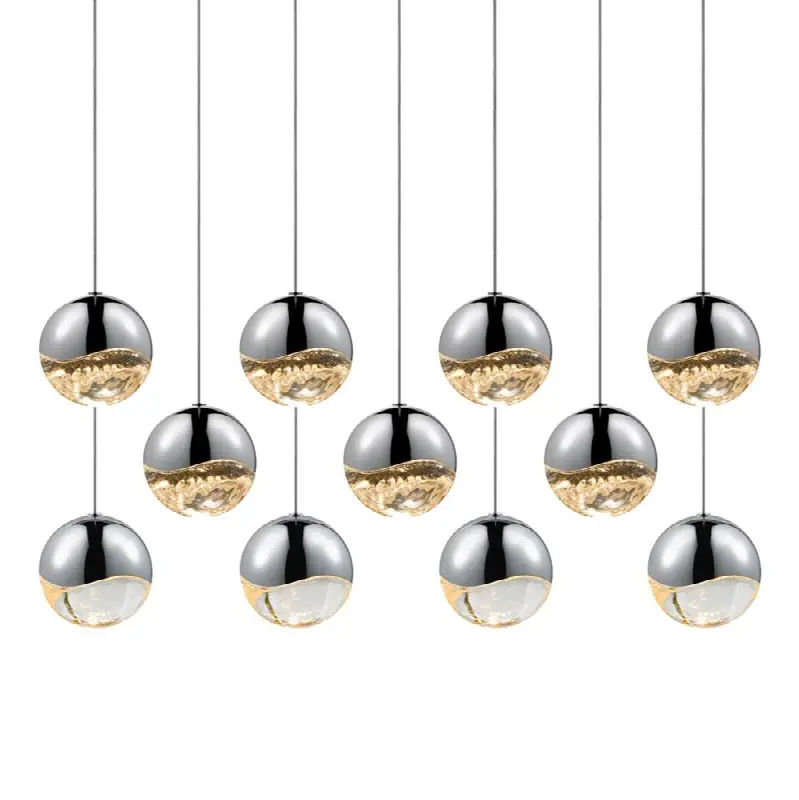 11-Light Rectangle Large LED Pendant