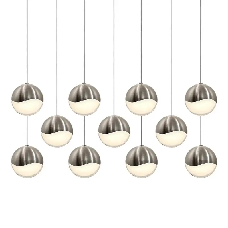 11-Light Rectangle Large LED Pendant