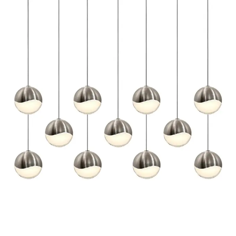 11-Light Rectangle Medium LED Pendant