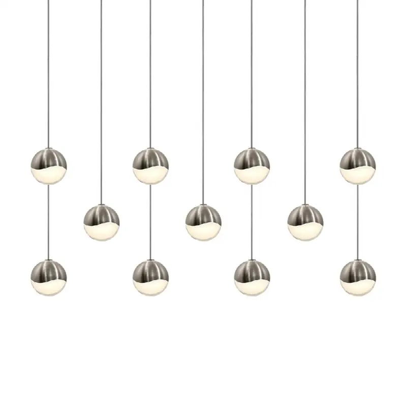 11-Light Small Rectangle LED Pendant