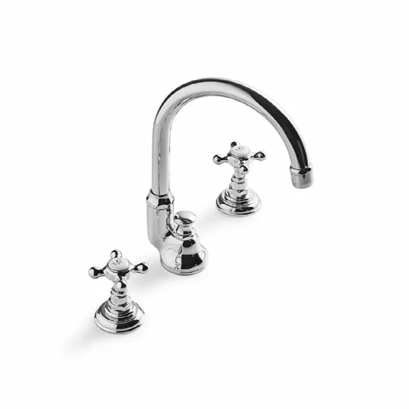 3 Hole Basin Set With Pop-Up Waste And Longer Spout