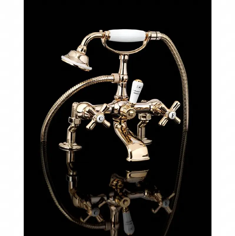 Bath And Shower Mixer - Deck Mounted With Hose And Handset