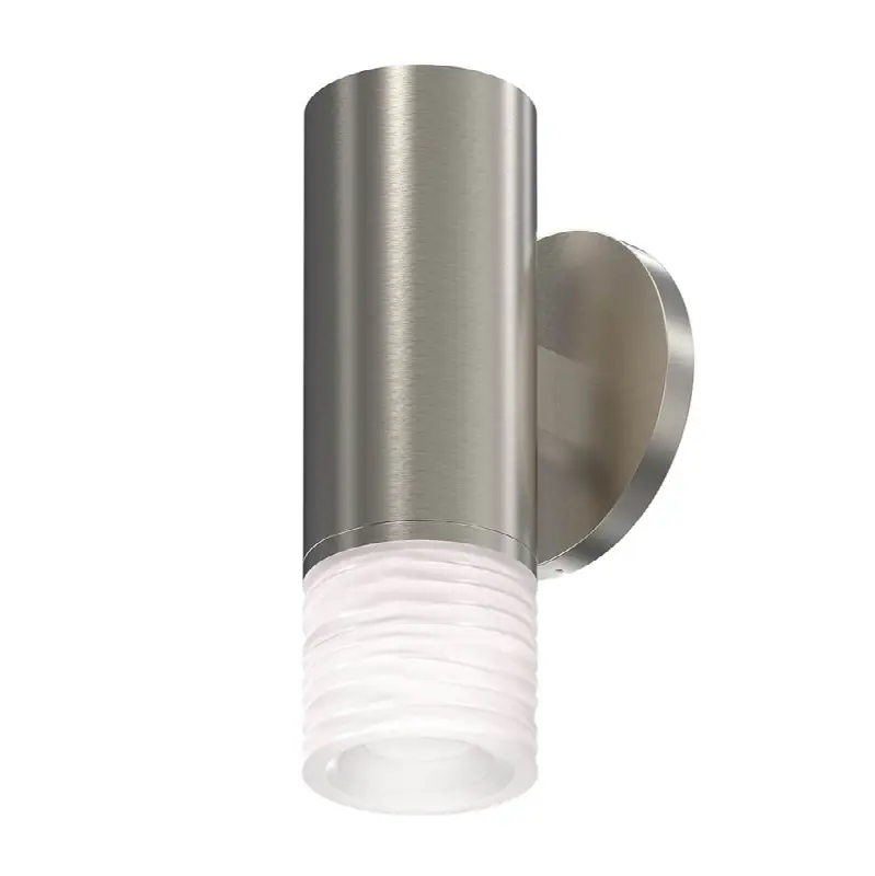 3" One-Sided LED Sconce w/ Etched Ribbon Glass Trim and 25 Degrees Narrow Flood Lens