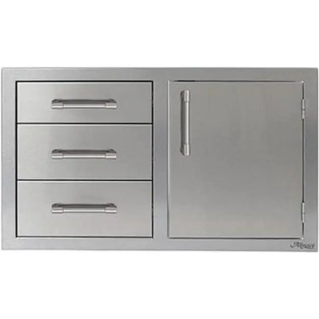 32" Three Drawers w/ Door On Left
