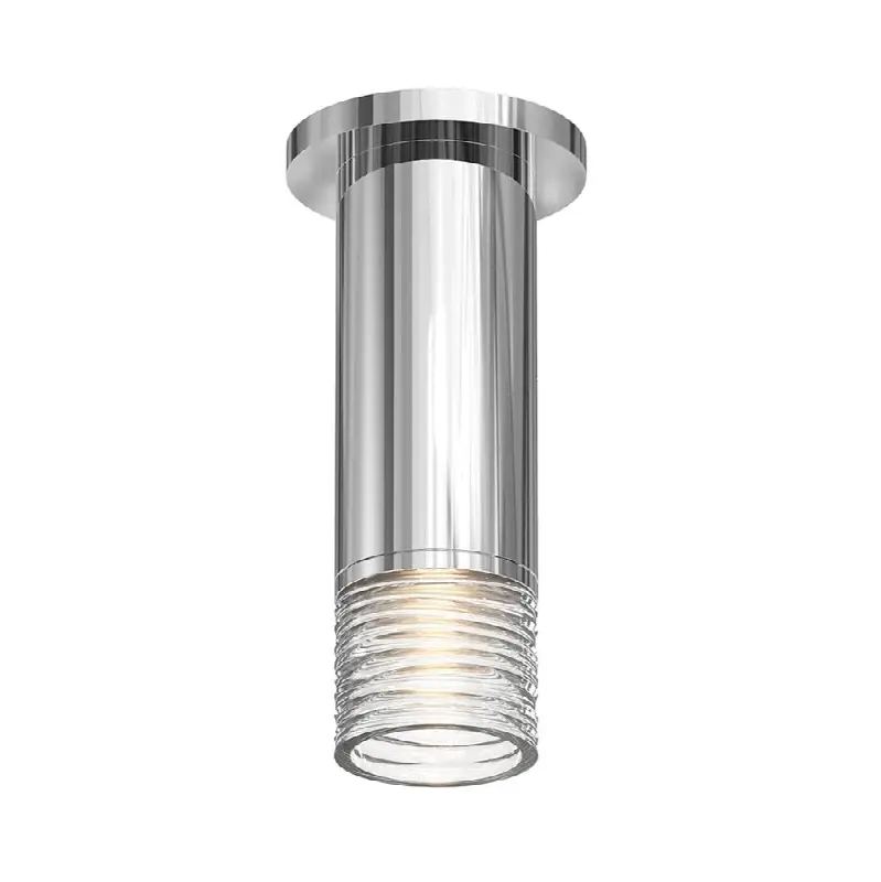 3" Small LED Surface Mount w/Clear Ribbon Glass Trim and 25 Degrees Narrow Flood Lens