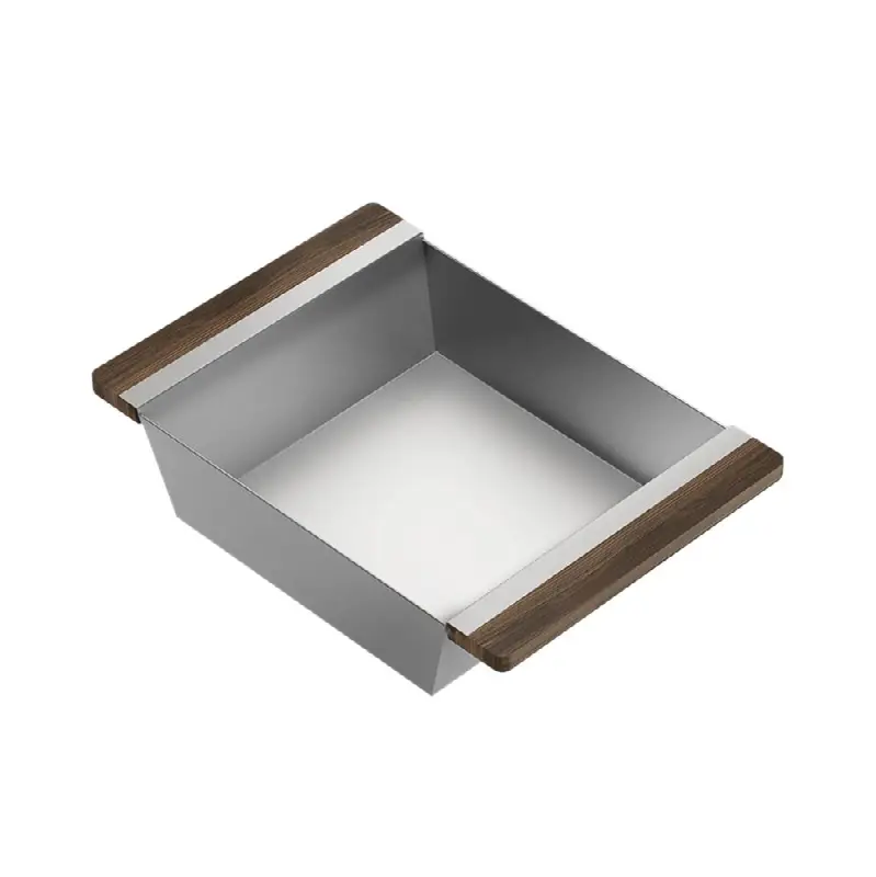 Bin for Fira sink, walnut handles, 12X17X4-1/4