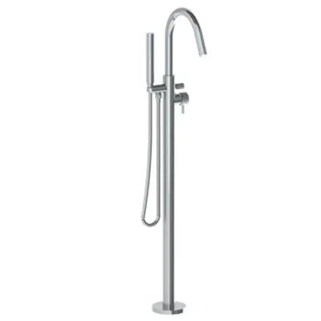 Floor Standing Gooseneck Bath Set Slim Hand Shower Gaia Trim (TA4)
