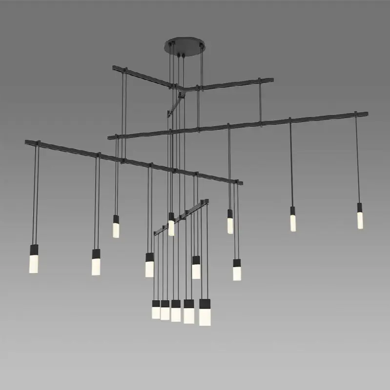36" 4-Tier Tri-Bar with Etched Chiclet Luminaires