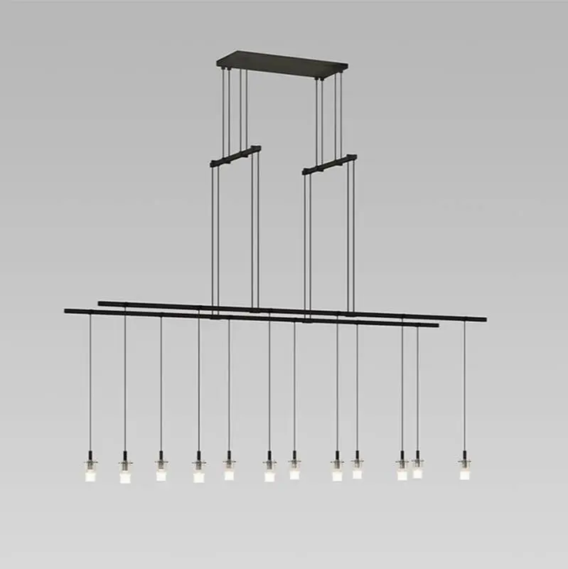 48" 2-Tier Tandem with Monolineé Etched Cylinder Pendants