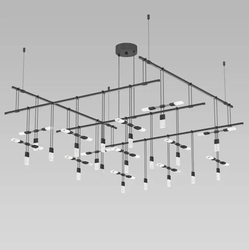 48" 2-Tier Grid with Crystal Chiclet Luminaire Combo